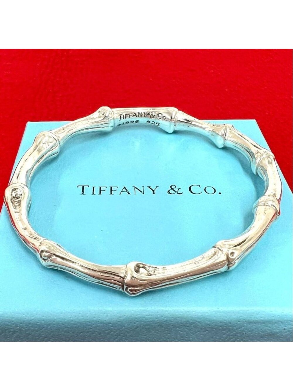 Tiffany & Co Vintage Bamboo Bangle 925 Sterling Silver Bracelet